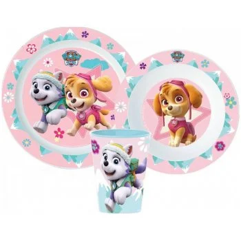 Sada plastového nádobí pro holky Tlapková patrola s kelímkem