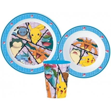 Sada plastového nádobí Pokémoni s kelímkem