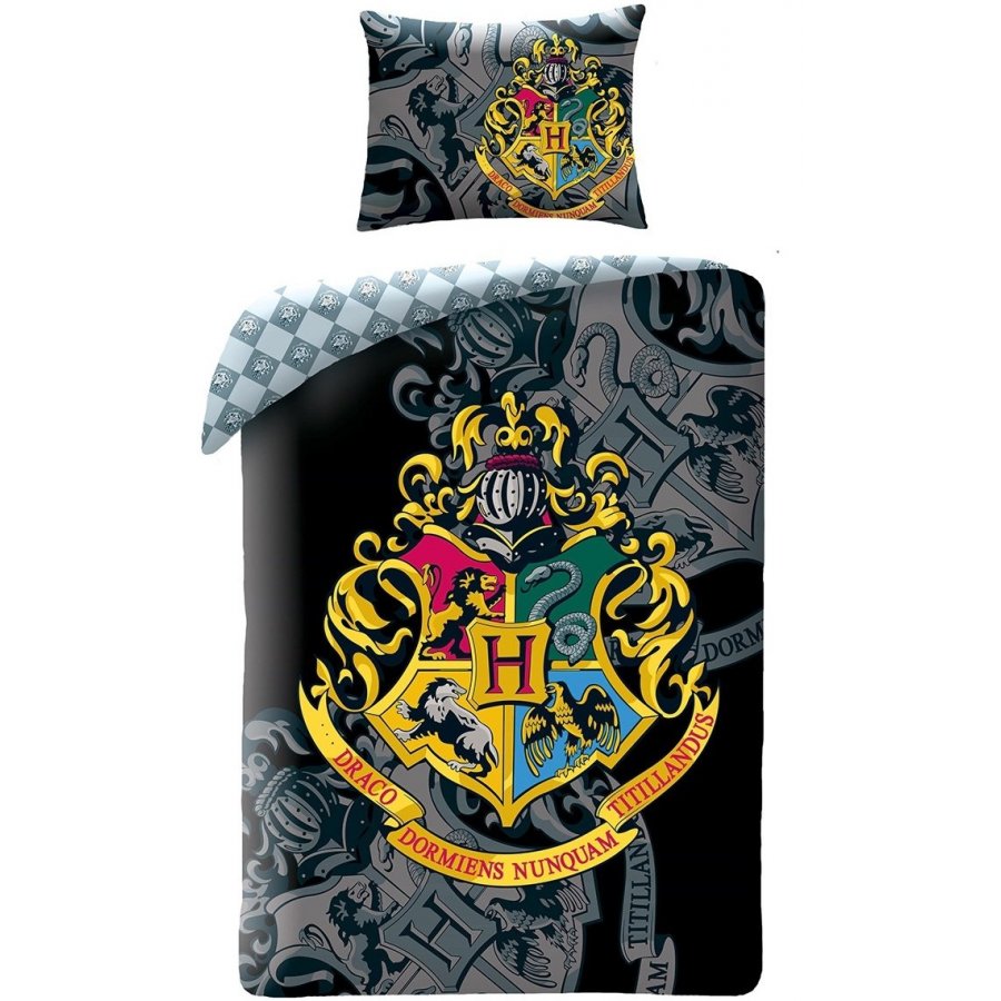 Halantex · Bavlnění ložní povlečení Harry Potter - motiv erb školy Bradavice - 100% bavlna - 70 x 90 cm + 140 x 200 cm