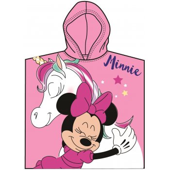 Dětské pončo - plážová osuška s kapucí Minnie Mouse s jednorožcem