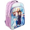 Batoh do školy Ledové království - Frozen. Přední část zdobí obrázek přátel z Ledového království - princezen Anny a Elsy, sněhuláka Olafa, Kristoffa a soba Svena. Tento batoh má dva hlavní oddíly a navíc přední kapsu, všechny se zapínáním na zip. Popruhy na záda mají měkkou výstelku a jsou nastavitelné. Zadní část batohu je polstrovaná a je prodyšná, stejně jako ucho na nošení v ruce, nebo na zavěšení. Nechybí ani boční pružné síťky na nápoj, nebo jiné drobnosti. Rozměry tohoto batohu Ledové království jsou cca 40 x 30 x 15 cm.
TIP • Pokud si i vaše holčička oblíbila příběhy z Ledového království, prohlédněte si celou naši nabídku produktů s motivem Frozen.