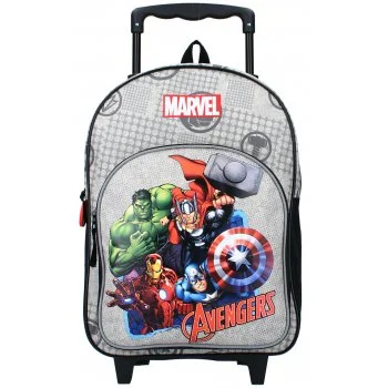Dětský cestovní kufr na kolečkách s přední kapsou Avengers