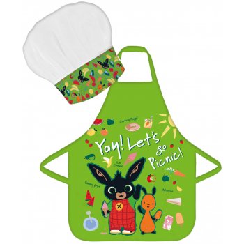 Dětská zástěra s kuchařskou čepicí Zajíček Bing - Let's Go Picnic!