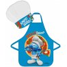 Dětská souprava zástěry a kuchařské čepice Šmoulové. Zástěra je vhodná nejen pro malé kuchaře, ale třeba i do výtvarné výchovy, do keramiky, či jako pracovní zástěra k různým školním i mimoškolním pracovním činnostem. Tento kuchařský set je vhodný pro děti 3 - 8 let. Lze jej prát při teplotě do 30°C.
Tato souprava získala mezinárodní certifikát OEKO-TEX STANDARD 100, který zaručuje rozměrovou a barevnou stálost materiálu i to, že výrobek neobsahuje škodlivé látky.