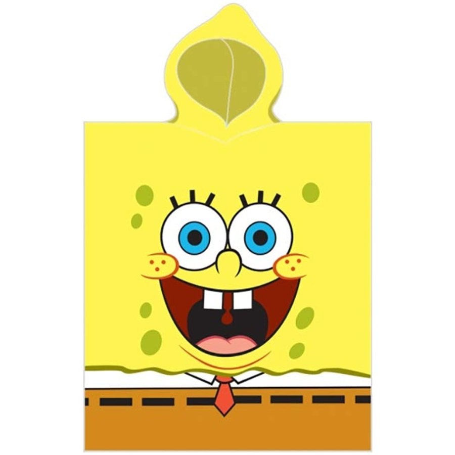 Carbotex · Dětské plážové pončo - osuška s kapucí SpongeBob - 100% bavlna - 50 x 115 cm
