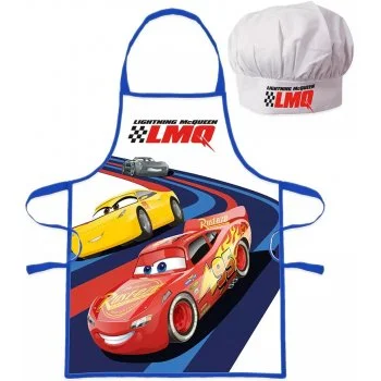 Chlapecká zástěra s kuchařskou čepicí Auta - McQueen & Cruz