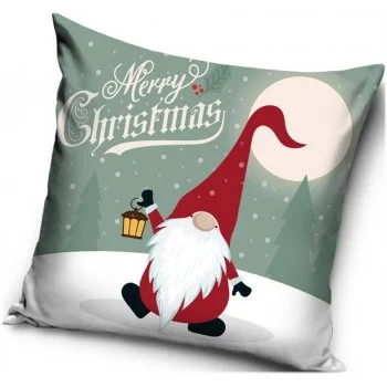 Vánoční povlak na polštář Skřítek s lampičkou