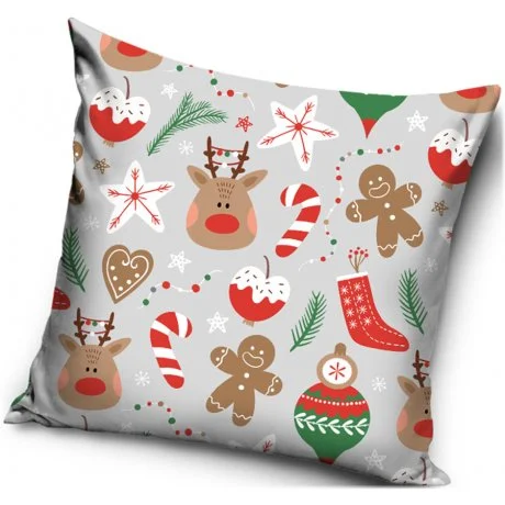 Vánoční povlak na polštář s cukrátky