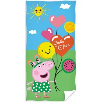 Bavlněná plážová osuška Prasátko Peppa s balónky