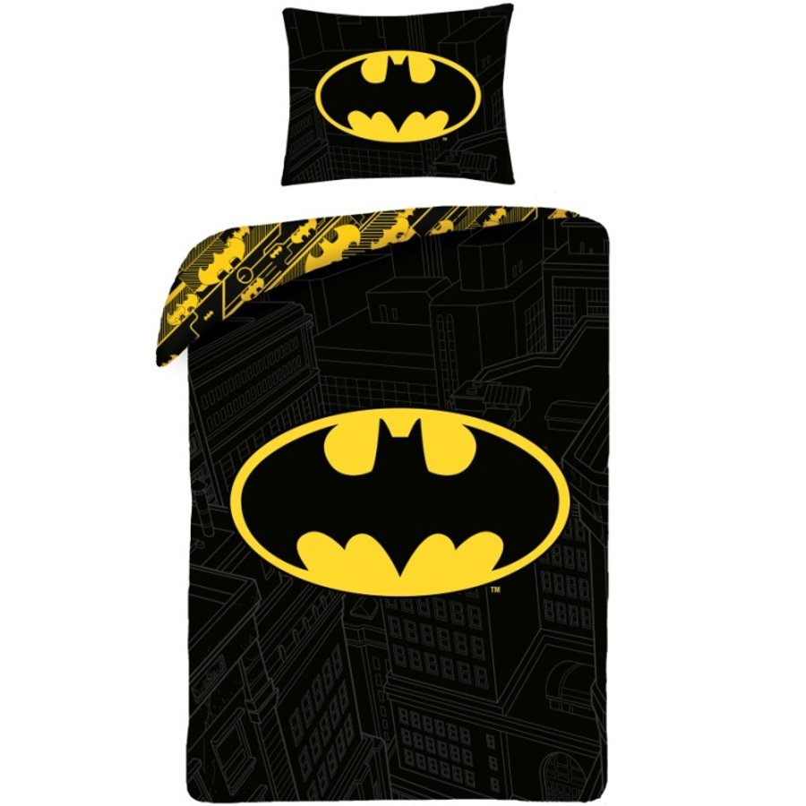Halantex · Bavlněné ložní povlečení Batman - motiv Logo - 100% bavlna - 70 x 90 cm + 140 x 200 cm
