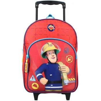 Dětský cestovní kufr na kolečkách s přední kapsou Požárník Sam