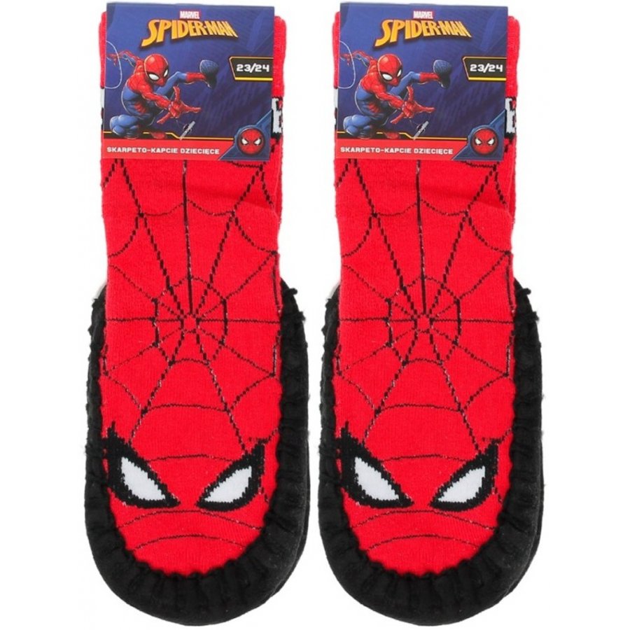 E plus M · Dětské / chlapecké protiskluzové ponožky s nopky / papuče Spiderman - MARVEL EU 25 / 26