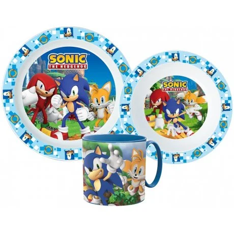 Sada plastového nádobí Ježek Sonic s hrnečkem