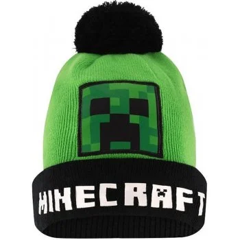 Dětská zimní čepice s bambulí Minecraft - Creeper