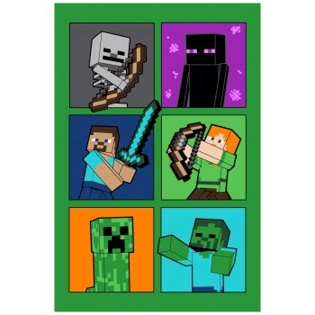 Fleecová deka Minecraft - portréty