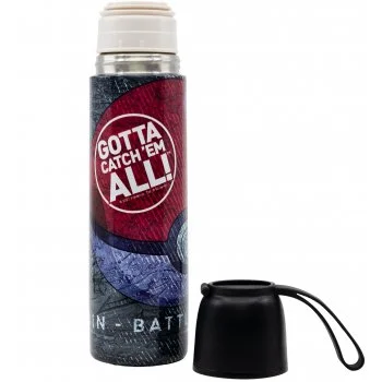 Nerezová termo láhev na pití Pokémon s hrníčkem