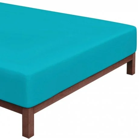 Jersey prostěradlo na jednolůžko - 90 x 200 cm - tyrkysové