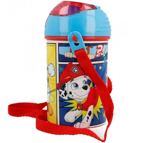 Plastová láhev na pití s víčkem Tlapková patrola