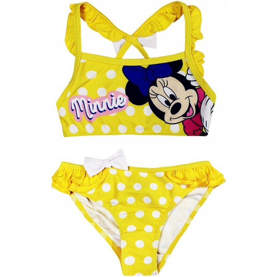 SunCity · Dětské / dívčí dvoudílné plavky Disney - Minnie Mouse s puntíky EU 98 Žlutá