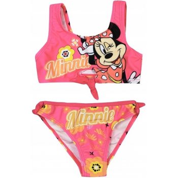 Dívčí dvoudílné plavky Minnie Mouse s květinami