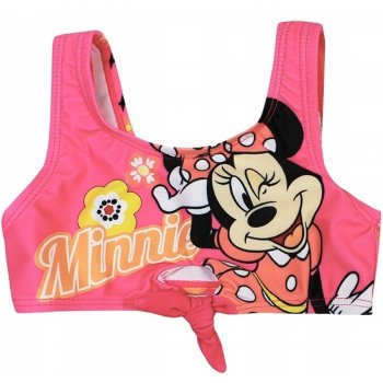 Dívčí dvoudílné plavky Minnie Mouse s květinami