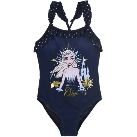 Dívčí jednodílné plavky s volánky Ledové království - Elsa