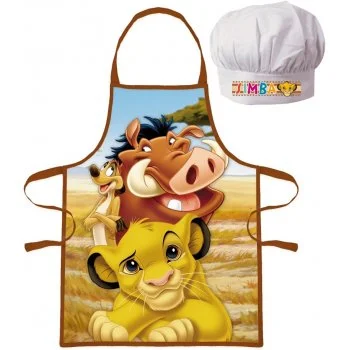 Dětská zástěra s kuchařskou čepicí Lví král