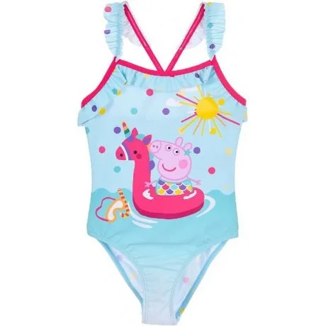 Dívčí jednodílné plavky Prasátko Peppa na koupališti