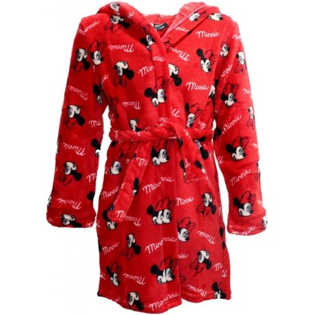 Dívčí župan s kapucí Minnie Mouse - červený