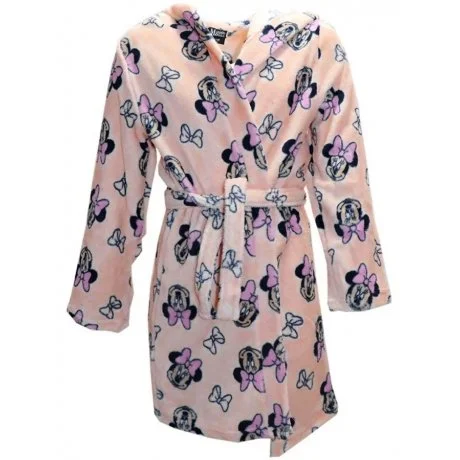 Dívčí župan s kapucí Minnie Mouse - broskvový