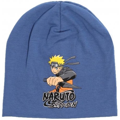 Dětská jarní / podzimní čepice Naruto - šedo modrá