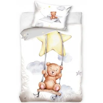 Povlečení do dětské postýlky Medvídek na houpačce