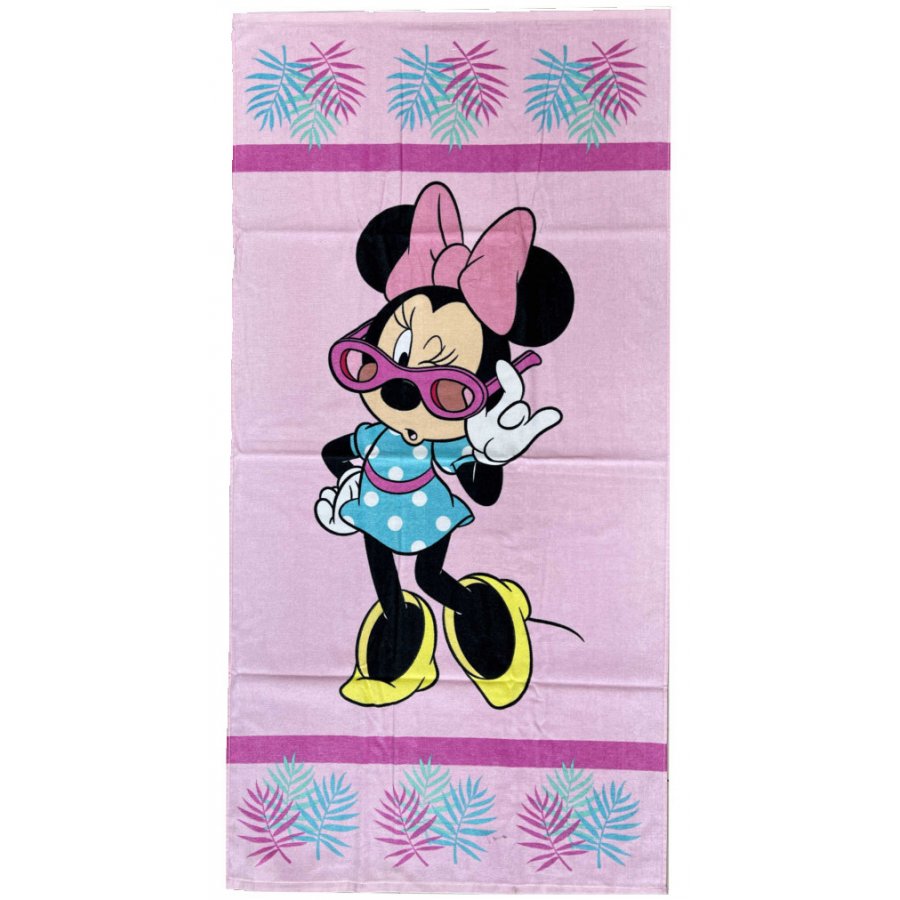 Himatsingka EU · Plážová osuška Disney - Minnie Mouse - 100% bavlna, froté s gramáží 320 g/m² - 70 x 140 cm