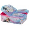 Svačinový multibox Ledové království - Frozen se třemi přihrádkami. Odolná krabička na svačinu ideální do školy i na cesty a výlety. Víko je částečně průhledné pro snadnější přehled o obsahu boxu a zdobí jej obrázek princezen Anny a Elsy a jejich kamarádů Kristoffa a sněhuláka Olafa. Tato dóza na jídlo, nebo na jiné drobné předměty je vhodná pro děti od 3 let a není vhodná do myčky na nádobí, ani do mikrovlnné trouby. Je vyrobená ze zdravotně nezávadného materiálu bez obsahu BPA. K čištění nepoužívejte abraziva ani detergenty. Rozměry tohoto boxu na svačinu jsou cca 17 x 13,5 x 5,5 cm, jeho hmotnost je 150 gr.
TIP • Pokud si i vaše holčička oblíbila příběhy princezen Anny a Elsy a jejich kamarádů, prohlédněte si celou naši nabídku produktů s motivem Frozen.