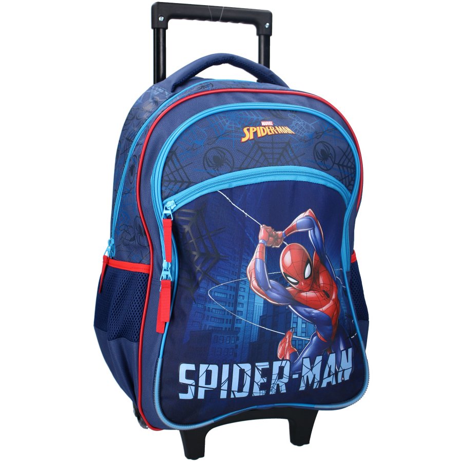 Vadobag · Dětský / chlapecký cestovní kufr na kolečkách s přední kapsou Spiderman - 45L