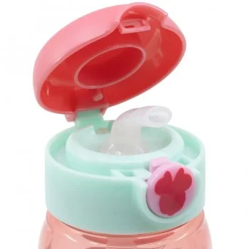 Plastová láhev na pití s brčkem a víčkem Minnie Mouse
