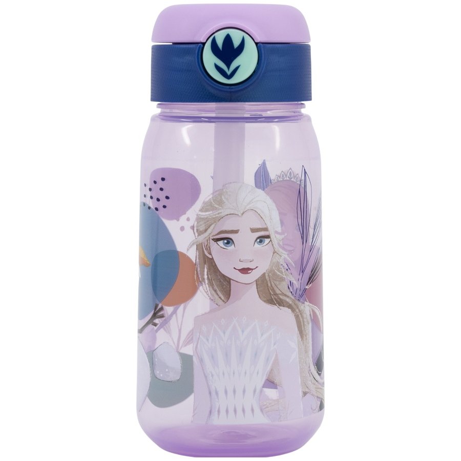 Stor · Plastová láhev na pití s brčkem a víčkem Ledové království - Frozen - 510 ml