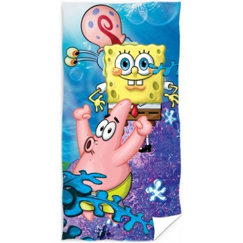 Dětská plážová osuška SpongeBob s Garym a Patrikem
