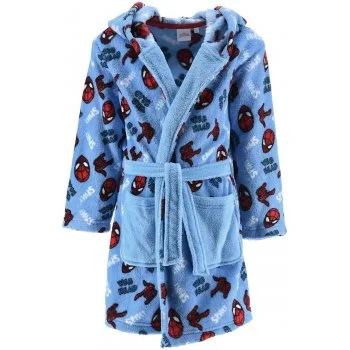 Dětský coral fleece župan s kapucí Spiderman