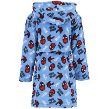 Dětský coral fleece župan s kapucí Spiderman