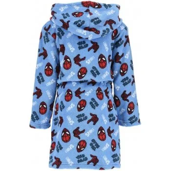 Dětský coral fleece župan s kapucí Spiderman