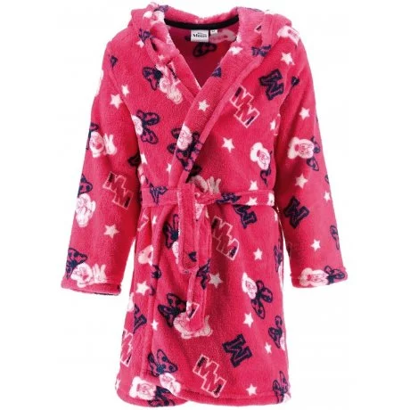 Dívčí coral fleece župan s kapucí Minnie Mouse
