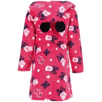 Dívčí coral fleece župan s kapucí Minnie Mouse