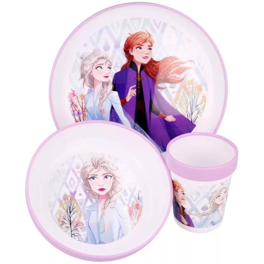 Stor · Sada plastového nádobí Ledové království - Frozen s kelímkem a protiskluzem - 3 díly