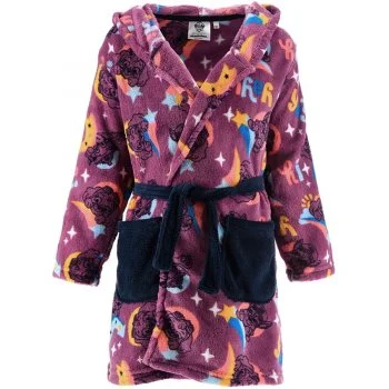 Dívčí coral fleece župan s kapucí Tlapková patrola