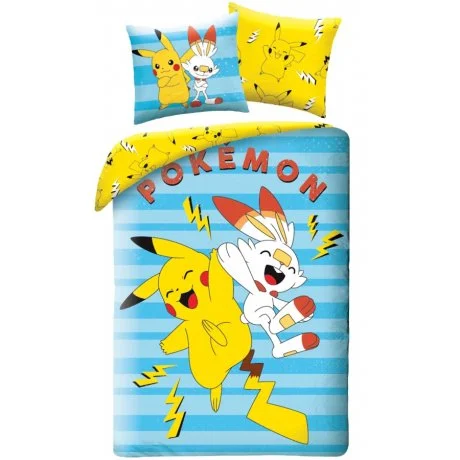Oboustranné ložní povlečení Pokémoni Pikachu a Scorbunny