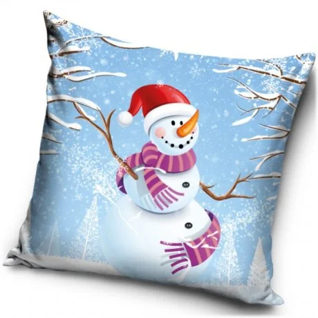 Vánoční polštář se sněhulákem