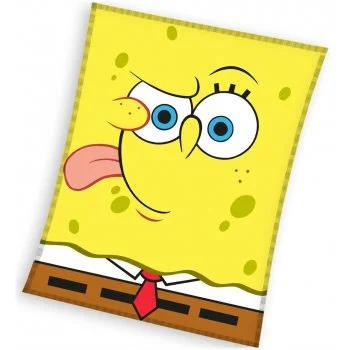 Velká coral fleece deka SpongeBob Emoji