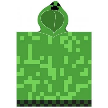 Dětské plážové pončo - osuška s kapucí Minecraft Creeper