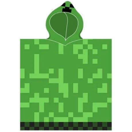 Dětské plážové pončo - osuška s kapucí Minecraft Creeper
